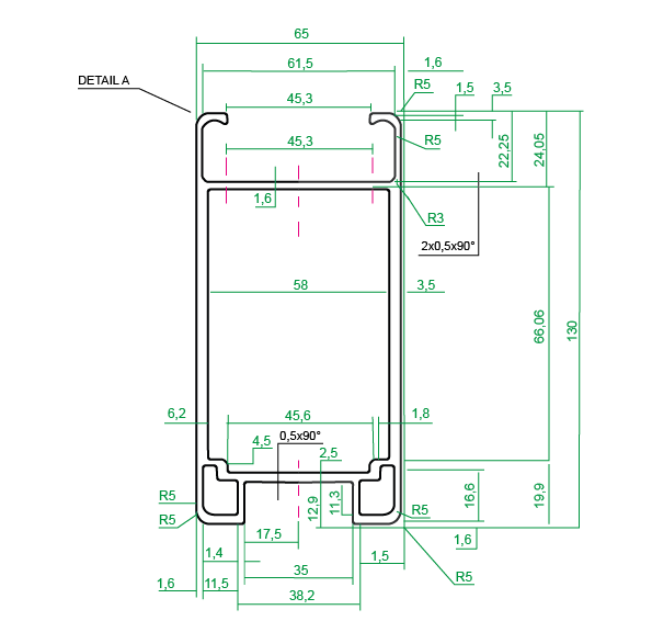 Plan de pièce en aluminium