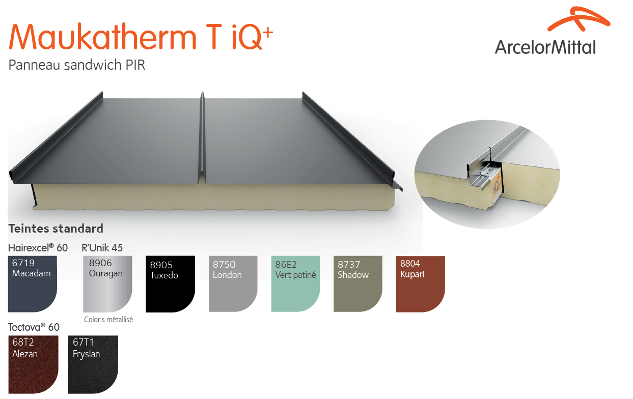 panneau sandwich de toiture de type Maukatherm T IQ+