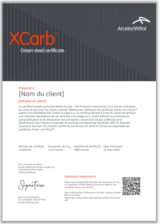 Exemple de certificat