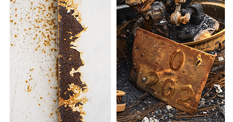 pièces corrodées